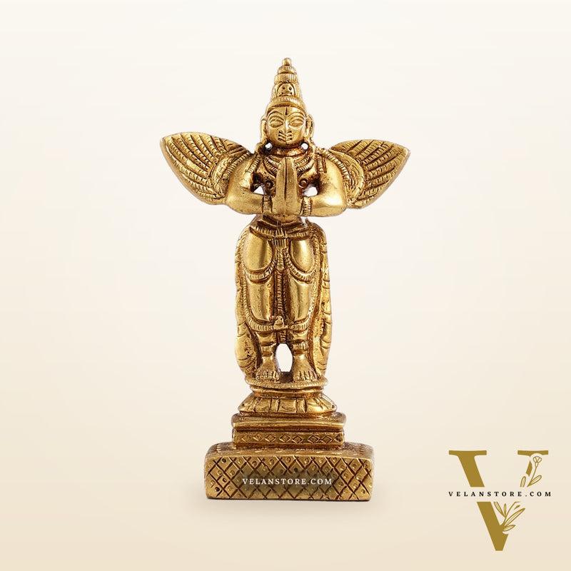 Pure brass Standing garuda idol 4"