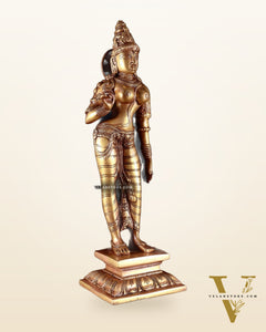 Pure Brass Standing Goddess Uma Parvati Sivagami Sculpture – 13”