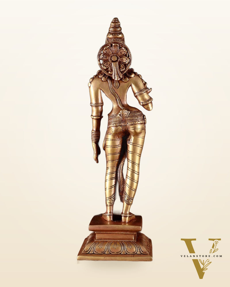 Pure Brass Standing Goddess Uma Parvati Sivagami Sculpture – 13”