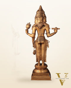 Pure Brass Standing Guru Brahma Large Statue 38.5"