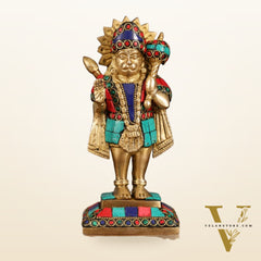 Pure Brass Standing Hanuman Blessing Idol | 6.5 Inch