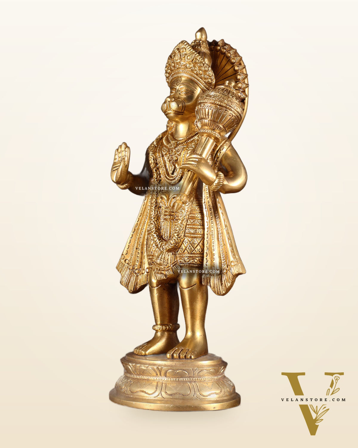 Pure Brass Standing Hanuman Idol 13.5 inch