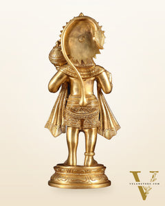 Pure Brass Standing Hanuman Idol 13.5 inch