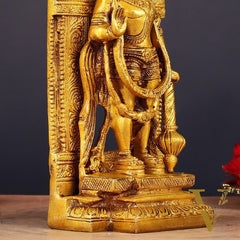 Pure Brass Standing Hanuman Idol 8"