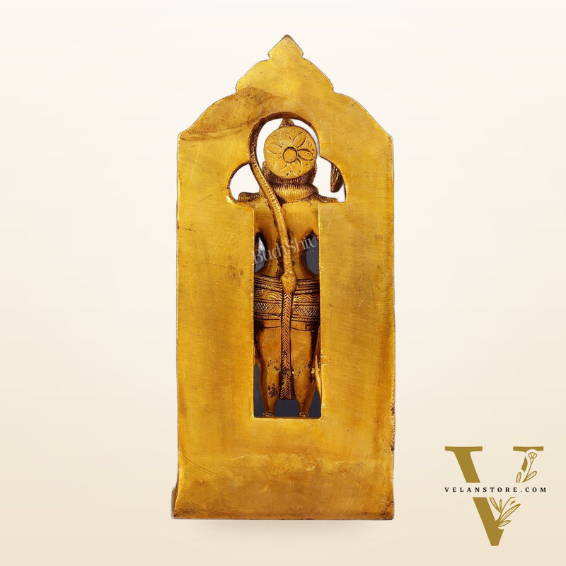 Pure Brass Standing Hanuman Idol 8"