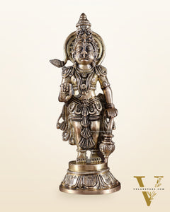 Pure Brass Standing Hanuman Idol – 8.5 Inch | Superfine Carving