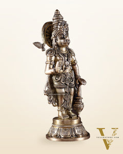 Pure Brass Standing Hanuman Idol – 8.5 Inch | Superfine Carving