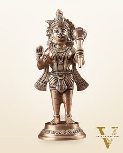 Pure Brass Standing Hanuman Ji Idol 8"