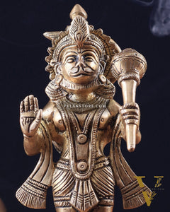 Pure Brass Standing Hanuman Ji Idol 8"