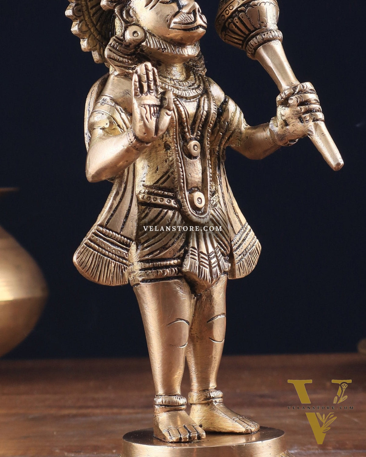 Pure Brass Standing Hanuman Ji Idol 8"