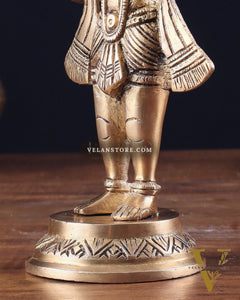 Pure Brass Standing Hanuman Ji Idol 8"