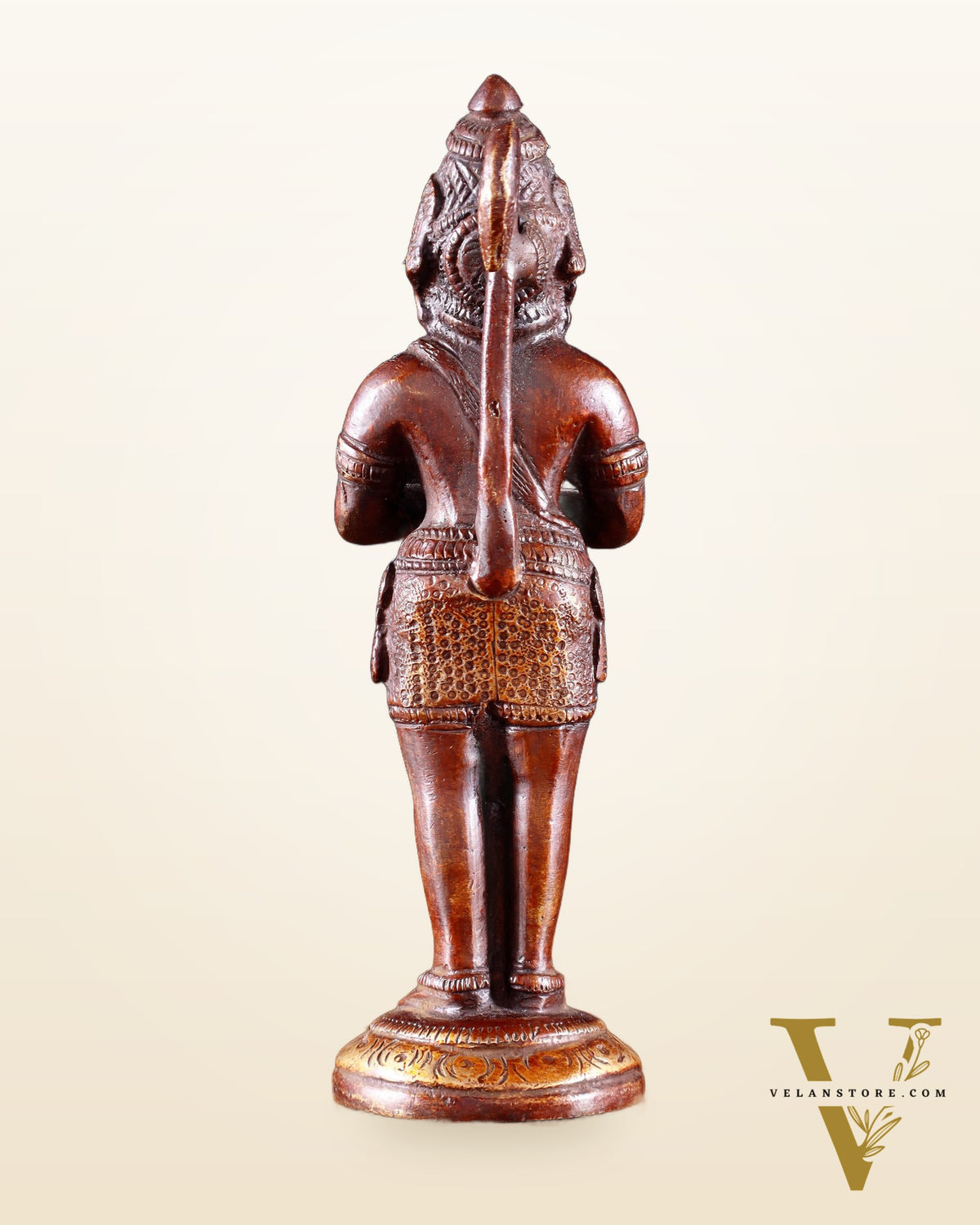 Pure Brass Standing Hanuman Ji in Namaskar 5Mudra – Dual Tone 5.2"
