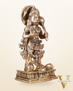 Pure Brass Standing Hanuman Statue – 10 Inch