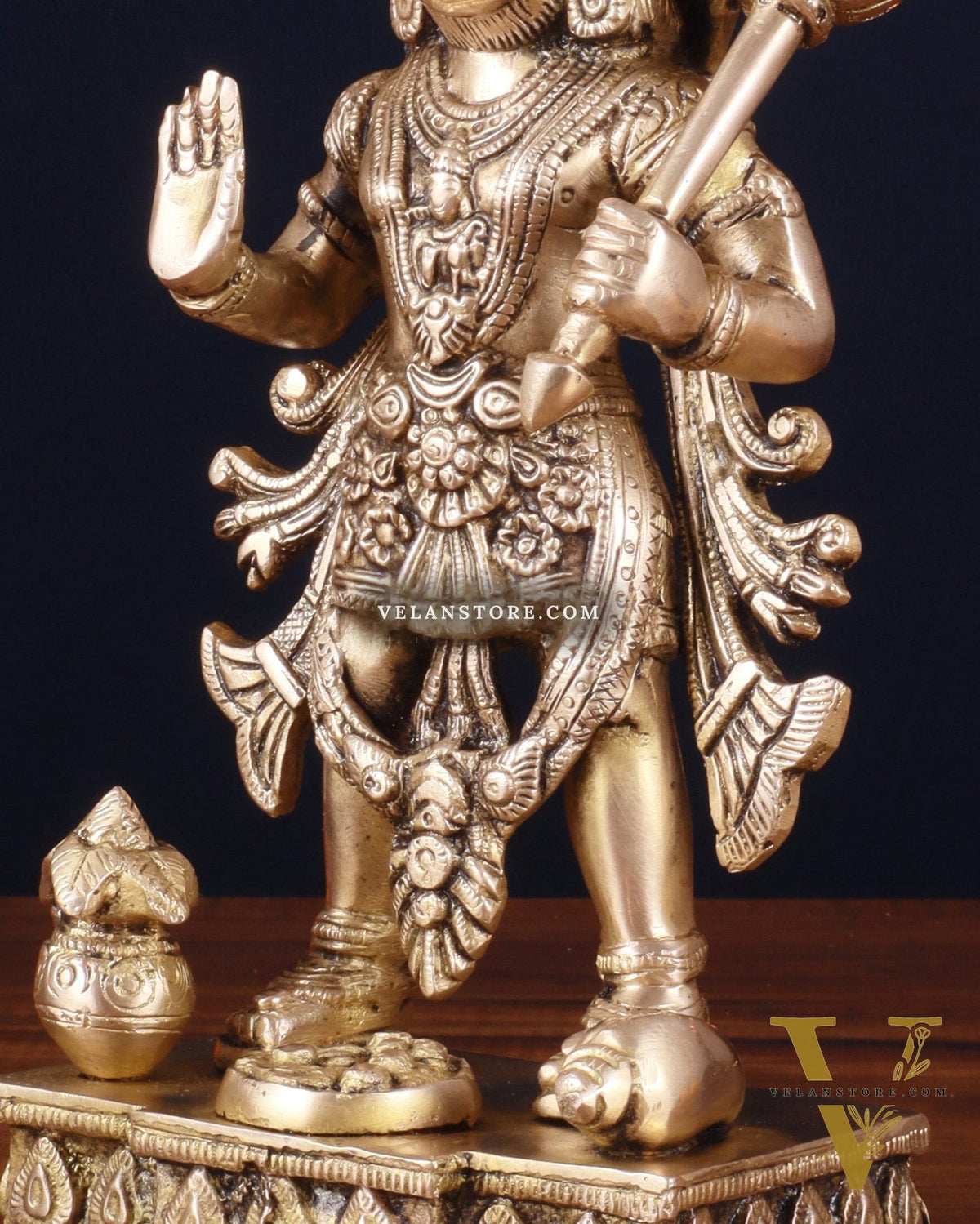 Pure Brass Standing Hanuman Statue – 10 Inch