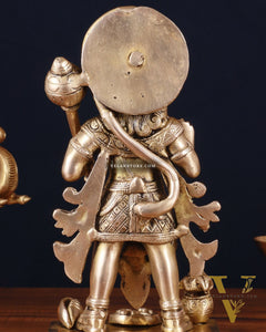 Pure Brass Standing Hanuman Statue – 10 Inch