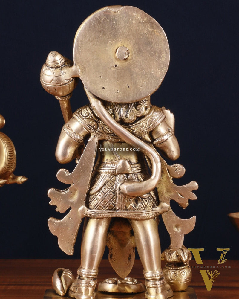 Pure Brass Standing Hanuman Statue – 10 Inch