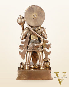 Pure Brass Standing Hanuman Statue – 10 Inch