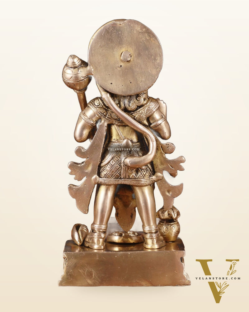 Pure Brass Standing Hanuman Statue – 10 Inch