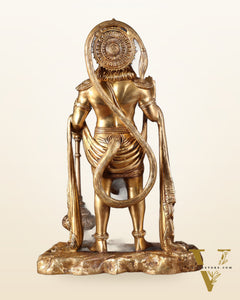 Pure Brass Standing Hanuman Statue - 18 inch
