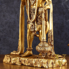 Pure Brass Standing Hanuman Statue - 18" | Symbol of Strength & Devotion