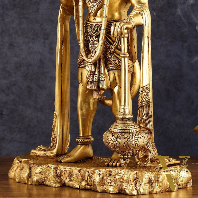 Pure Brass Standing Hanuman Statue - 18" | Symbol of Strength & Devotion