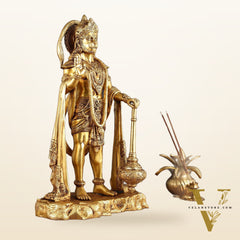 Pure Brass Standing Hanuman Statue - 18" | Symbol of Strength & Devotion