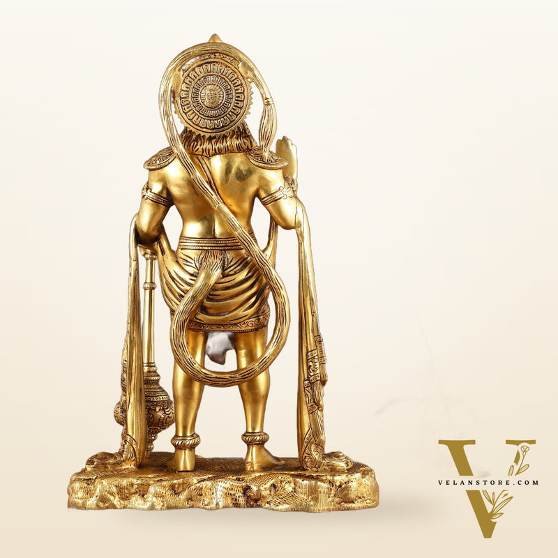 Pure Brass Standing Hanuman Statue - 18" | Symbol of Strength & Devotion