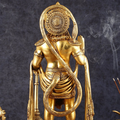 Pure Brass Standing Hanuman Statue - 18" | Symbol of Strength & Devotion
