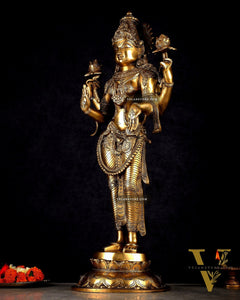 Pure Brass Standing Lakshmi Statue – 24.5”