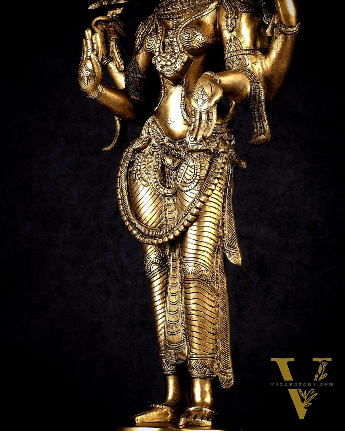 Pure Brass Standing Lakshmi Statue – 24.5”