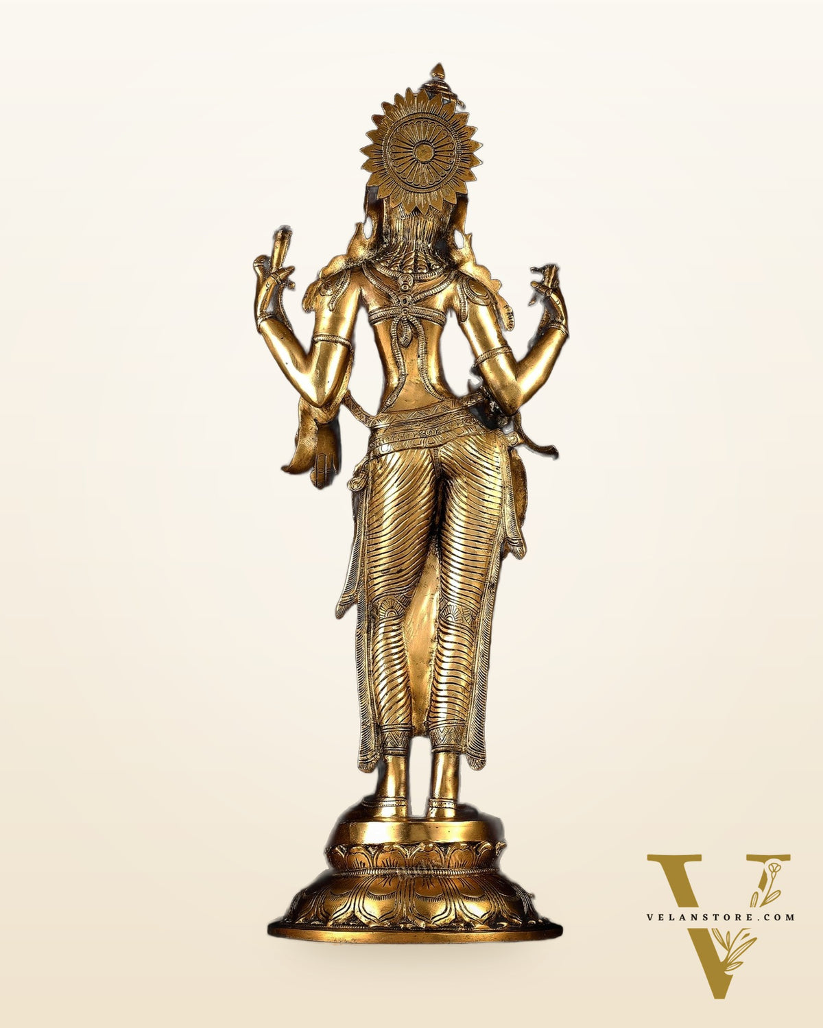 Pure Brass Standing Lakshmi Statue – 24.5”