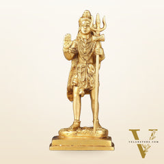 Pure Brass Standing Lord Shiva Statue - 8.5"