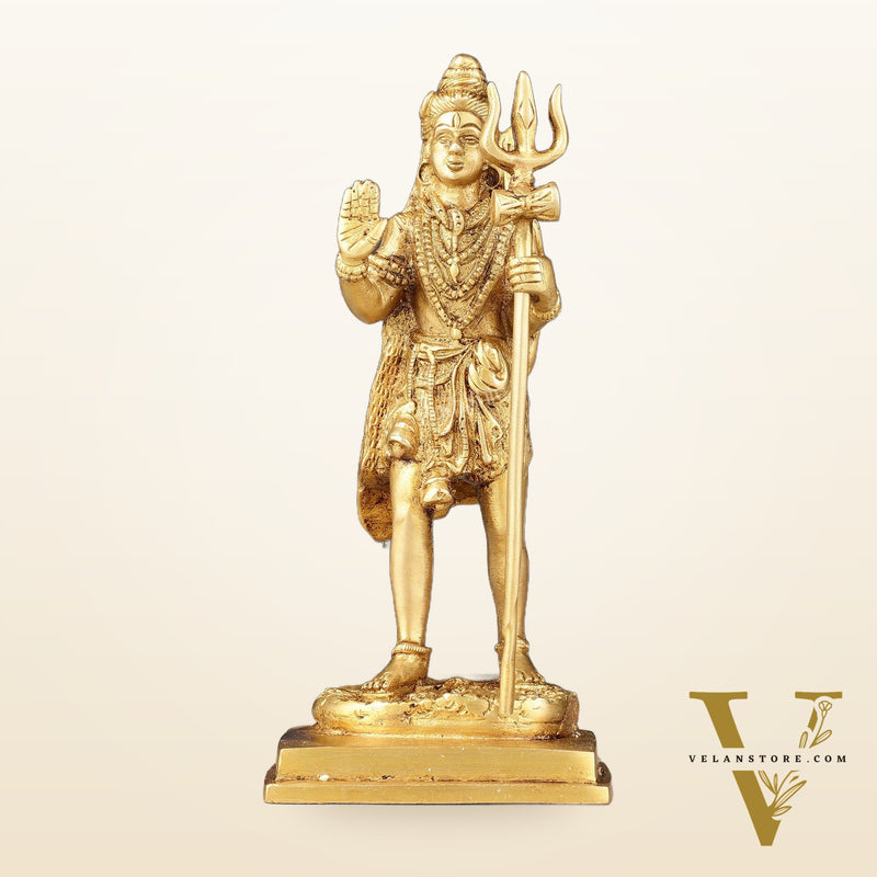 Pure Brass Standing Lord Shiva Statue - 8.5"