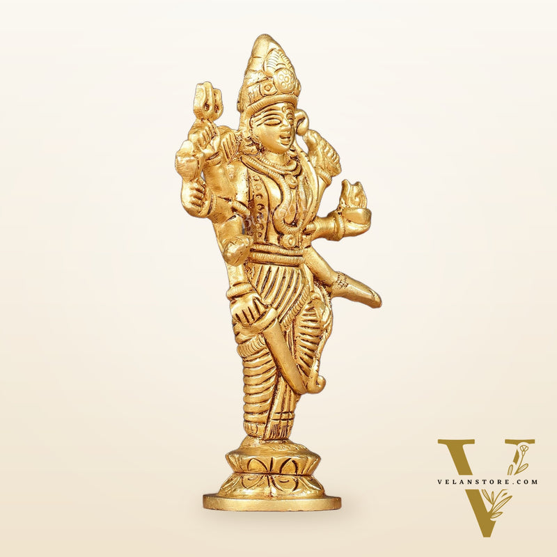 Pure Brass Standing Ma Durga Bhawani Idol | 5" Height