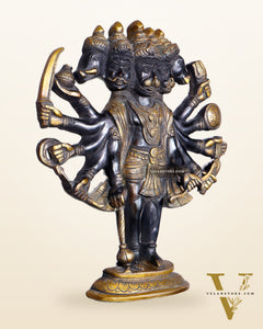 Pure Brass Standing Panchmukhi Hanuman Wall Hanging | Vastu Protection 13"