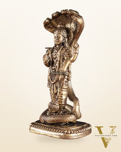 Pure Brass Standing Vishnu with Sheshanaga - 4 in Height