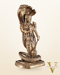 Pure Brass Standing Vishnu with Sheshanaga - 4 in Height