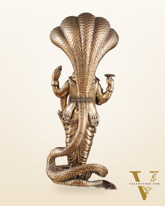 Pure Brass Standing Vishnu with Sheshanaga - 4 in Height