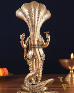 Pure Brass Standing Vishnu with Sheshanaga - 5 in Height