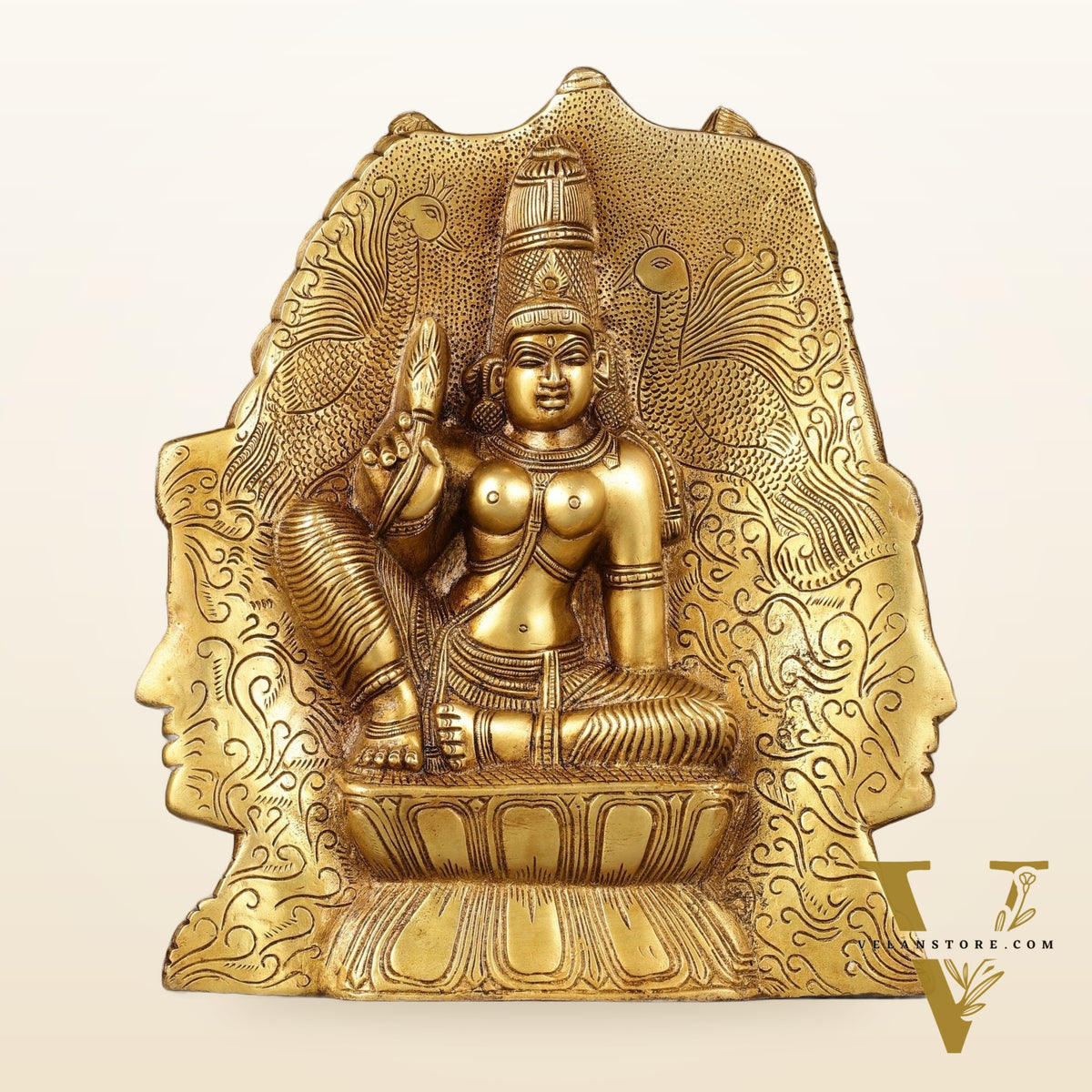 Pure Brass Superfine 4 faced Shiva parvati Mukhalingam   - 11"