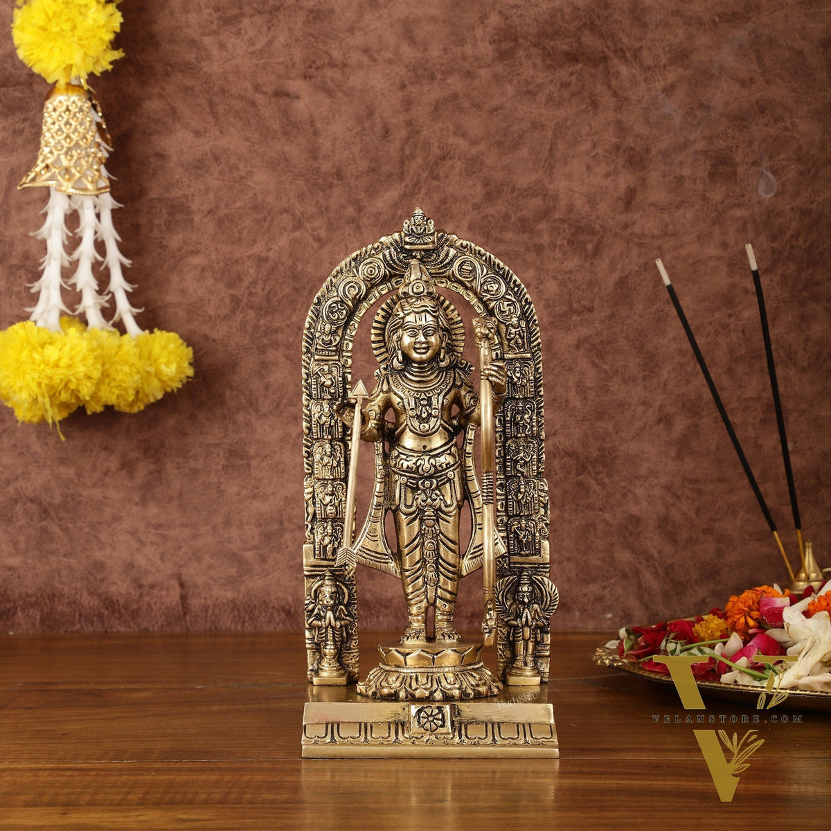 Pure Brass Superfine Ayodhya Ram Lalla Idol - 9.5"
