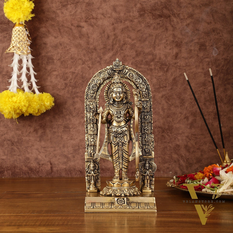 Pure Brass Superfine Ayodhya Ram Lalla Idol - 9.5"