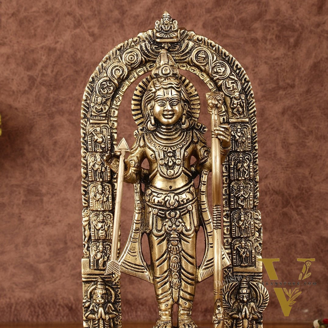 Pure Brass Superfine Ayodhya Ram Lalla Idol - 9.5"