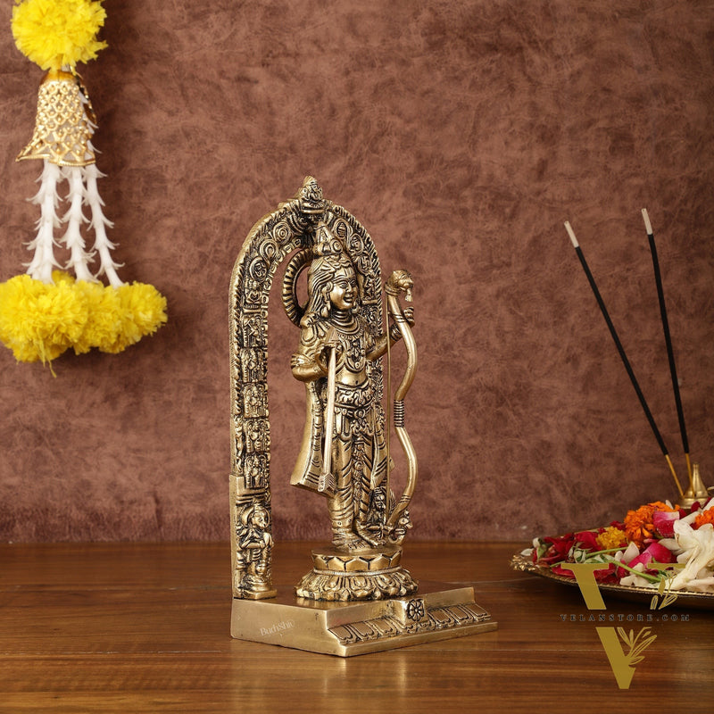 Pure Brass Superfine Ayodhya Ram Lalla Idol - 9.5"