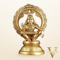 Pure Brass Superfine Ayyappa Swamy Idol - 12"