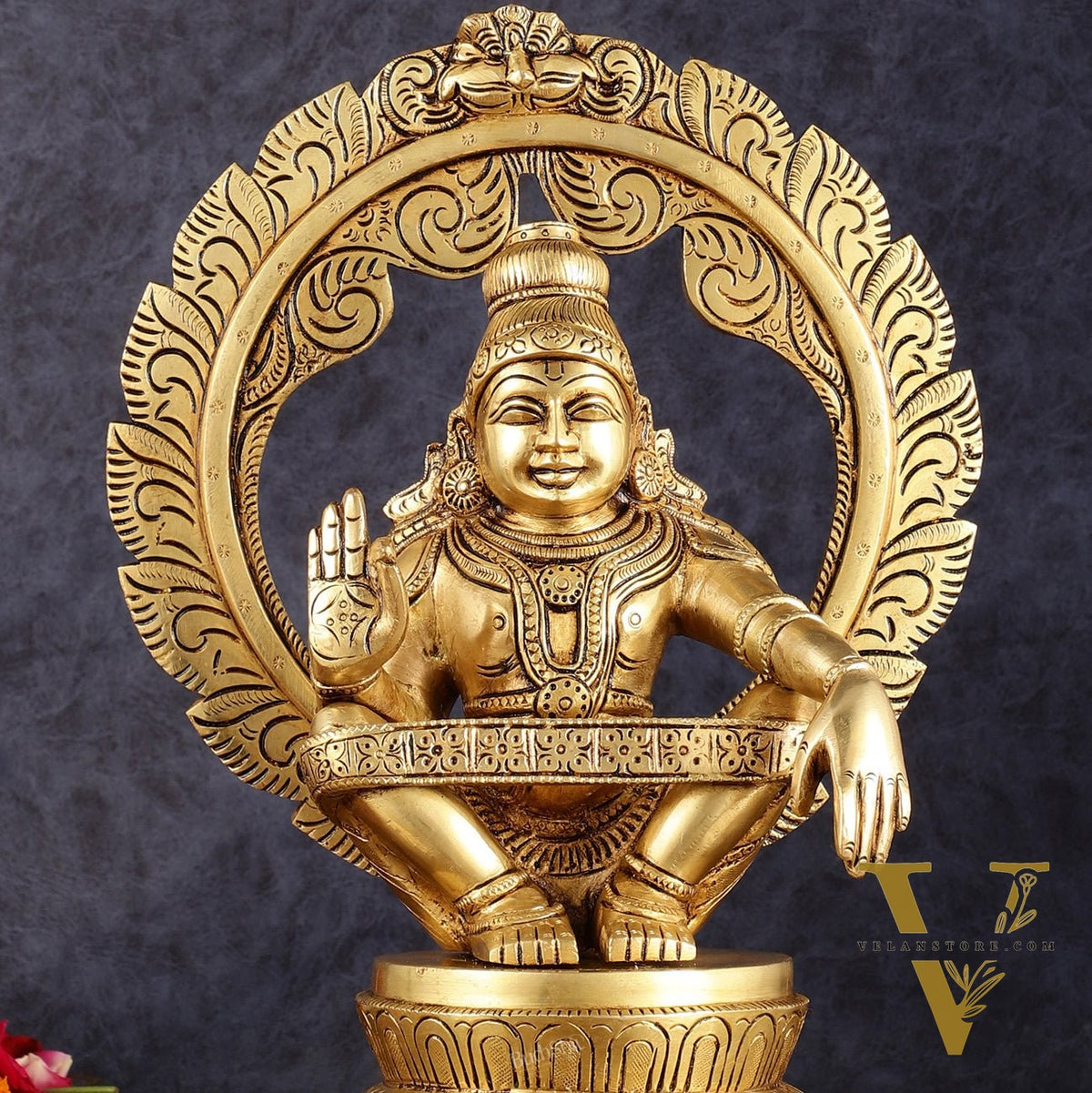 Pure Brass Superfine Ayyappa Swamy Idol - 12"