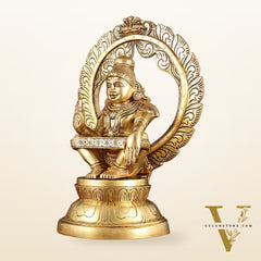 Pure Brass Superfine Ayyappa Swamy Idol - 12"