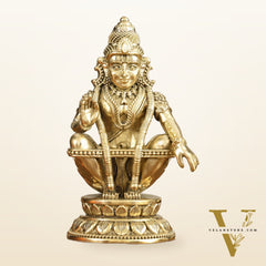 Pure Brass Superfine Ayyappa Swamy Idol - 6 in Height