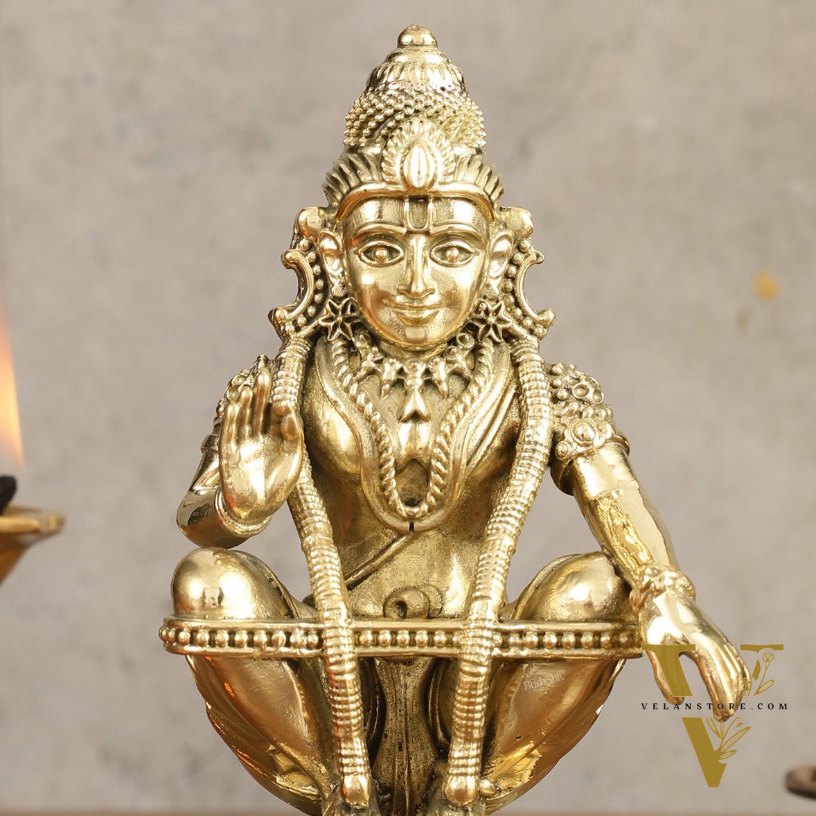 Pure Brass Superfine Ayyappa Swamy Idol - 6 in Height