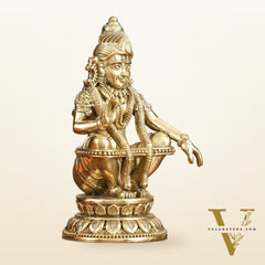 Pure Brass Superfine Ayyappa Swamy Idol - 6 in Height